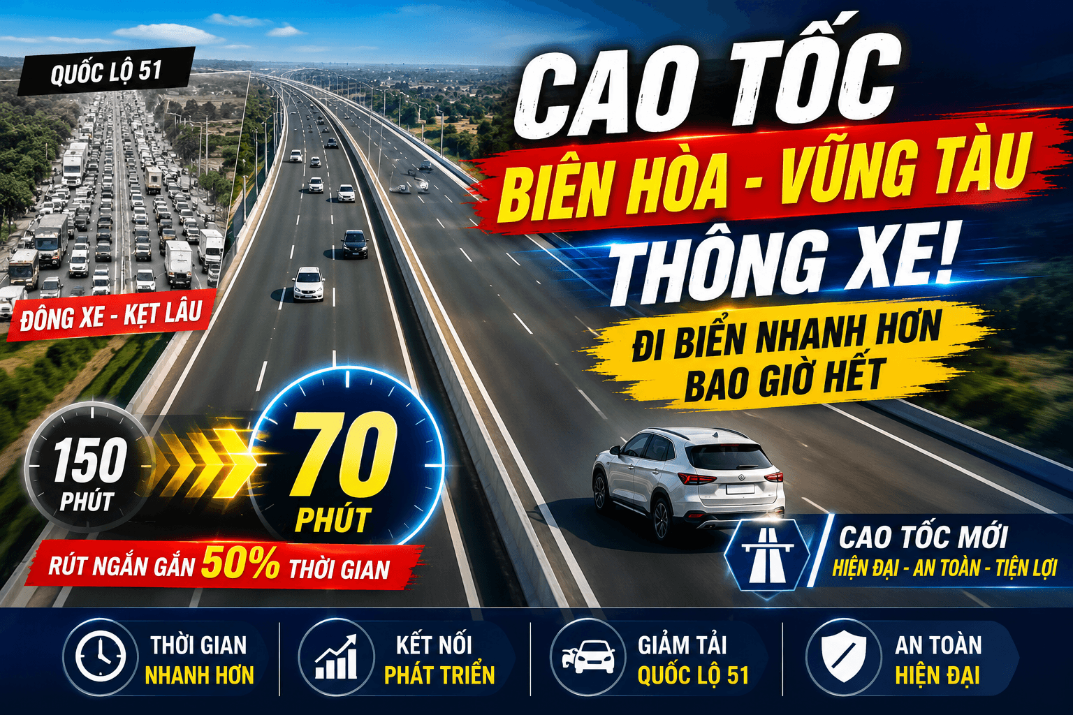 Cao Tốc Biên Hòa Vũng Tàu Thông Xe: Đi Biển Nhanh Hơn Bao Giờ Hết