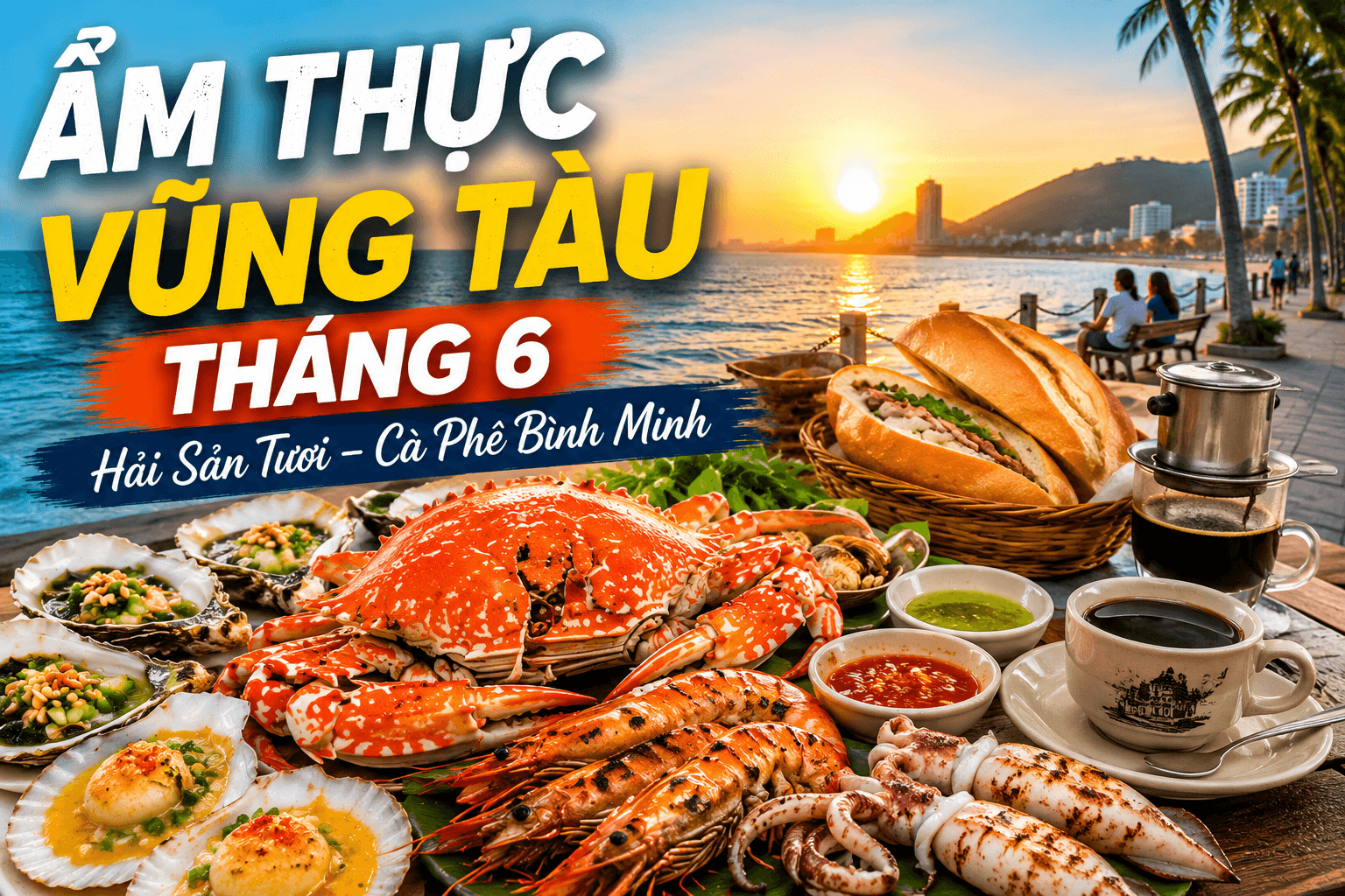 Ẩm Thực Vũng Tàu Tháng 6: Hải Sản Tươi, Bình Minh Cà Phê